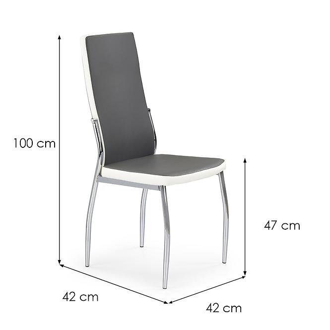 Szék K210 fém/ekobőr hamu-fehér 43x54x101