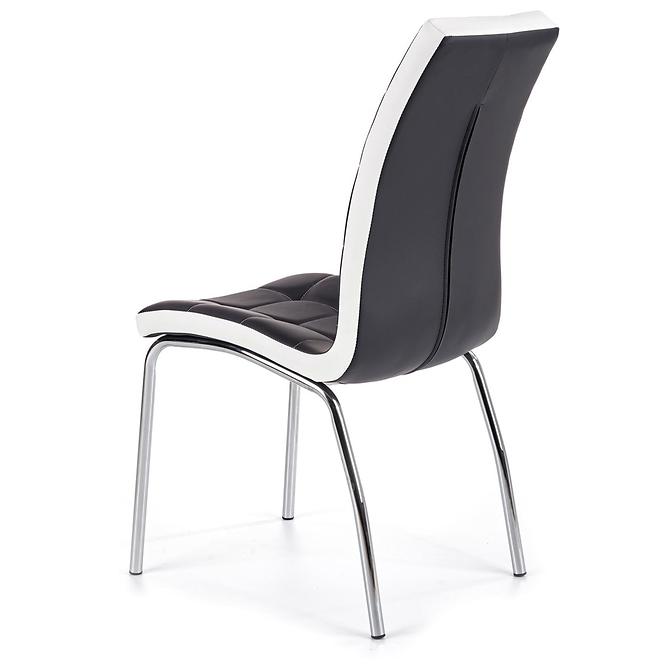 Szék K186 fém/ekobőr fekete-fehér 42x63x96
