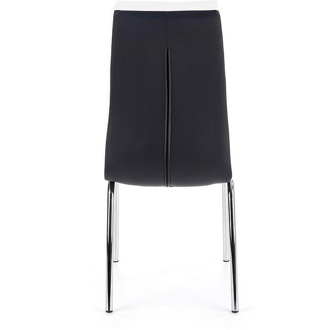 Szék K186 fém/ekobőr fekete-fehér 42x63x96