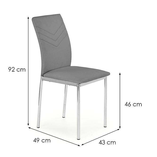 Szék K137 fém/ekobőr hamu 40x49x88