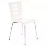 Szék K155 fém/fa fehér 46x47x85