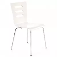 Szék K155 fém/fa fehér 46x47x85