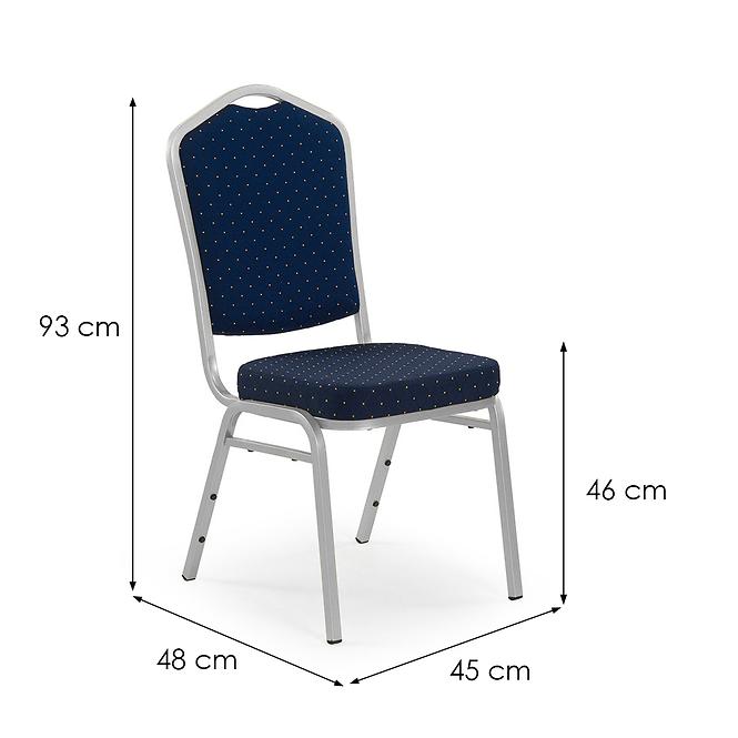 Szék K66S fém/szövet strieborná/kék 45x59x93