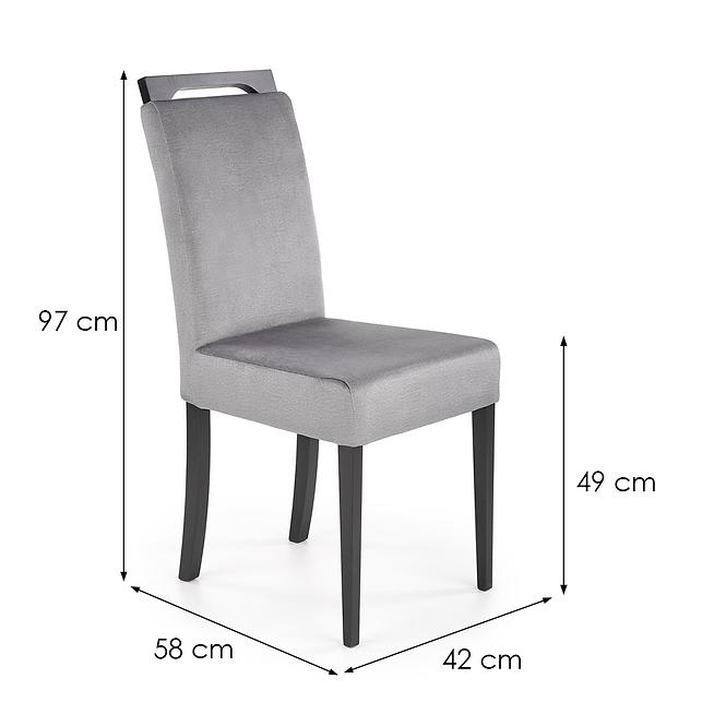 Szék Clarion 2 fa/velvet fekete/monolit 85,10