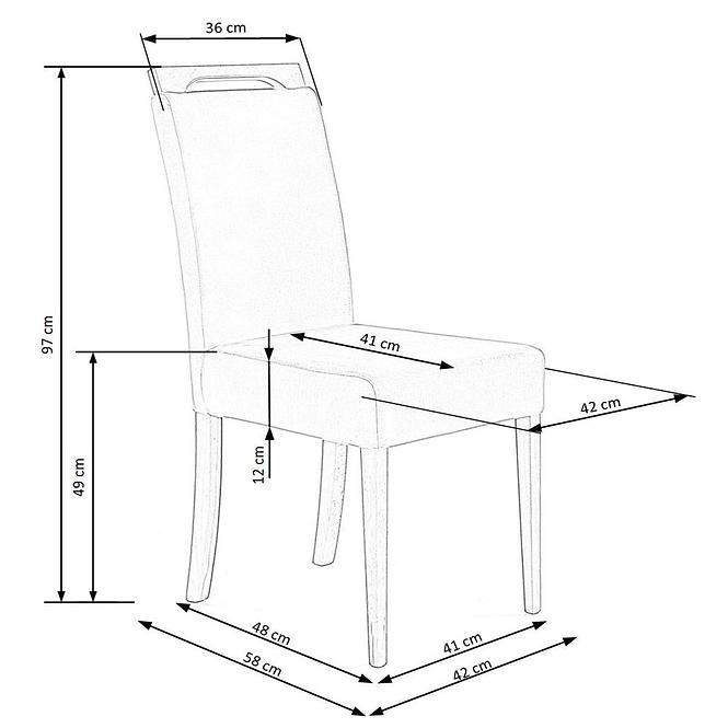 Szék Clarion 2 fa/velvet fekete/monolit 37,10