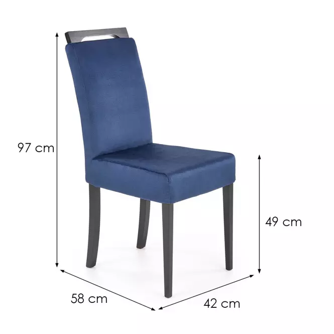 Szék Clarion 2 fa/velvet fekete/monolit 77