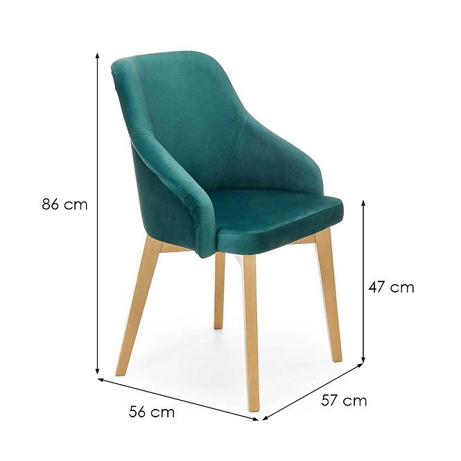 Szék Toledo 2 fa/velvet tölgy/monolit 37 57x56x86,9