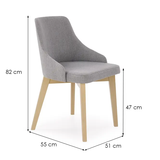 Szék Toledo fa/velvet tölgy/inari 91 51x55x82,3