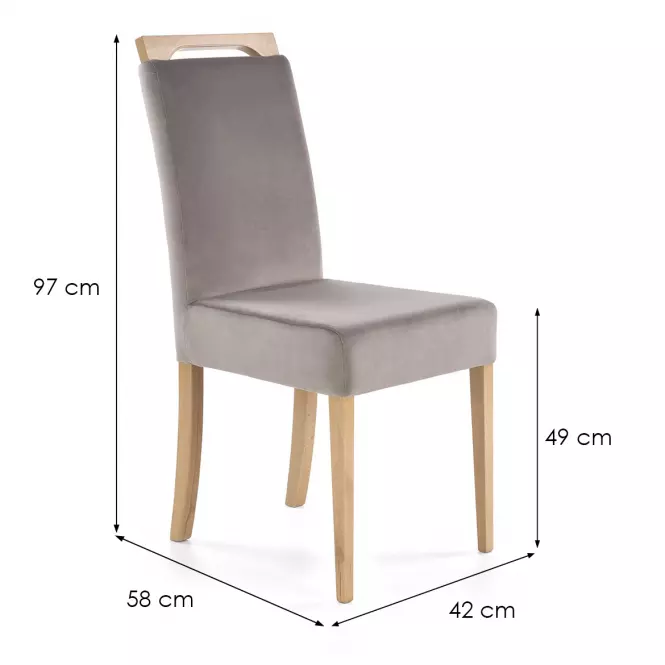 Szék Clarion fa/velvet tölgy/riviera 91 47x59x99