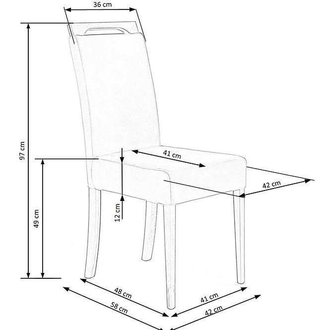 Szék Clarion fa/velvet fehér/inari 91 47x59x99