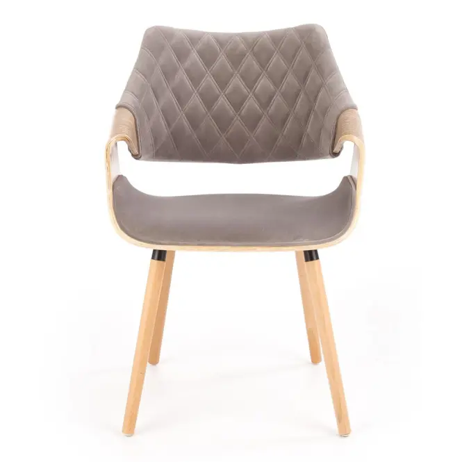 Szék K396 fa/velvet világos tölgy/hamu 56x55x77