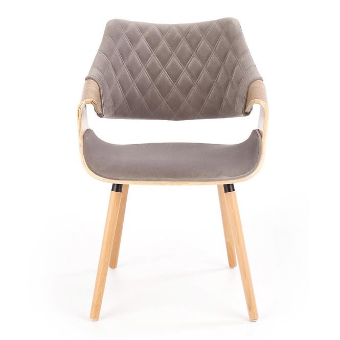 Szék K396 fa/velvet világos tölgy/hamu 56x55x77