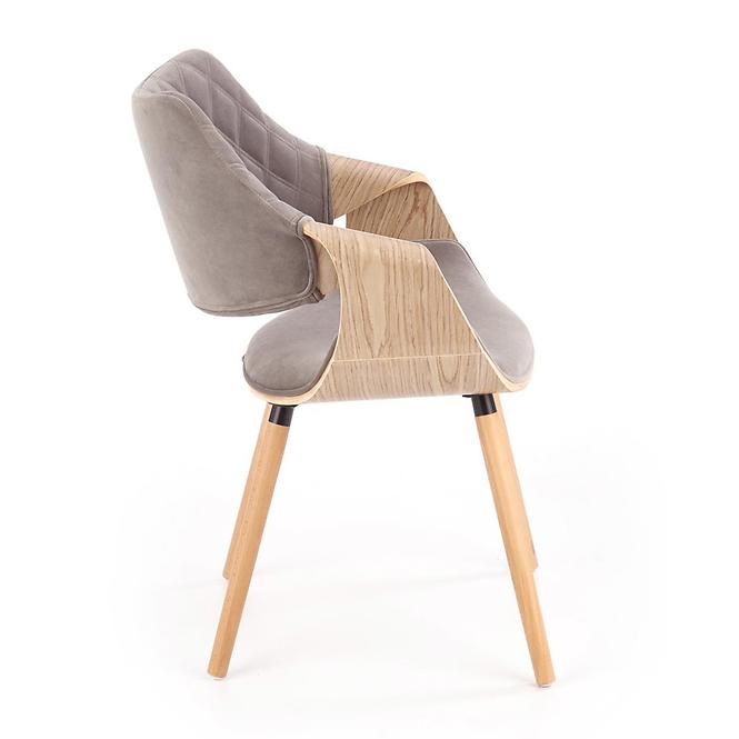 Szék K396 fa/velvet világos tölgy/hamu 56x55x77