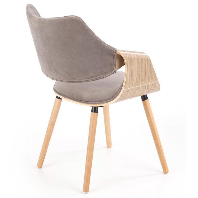 Szék K396 fa/velvet világos tölgy/hamu 56x55x77