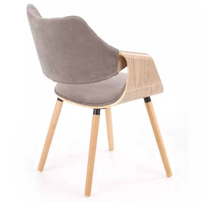 Szék K396 fa/velvet világos tölgy/hamu 56x55x77,4