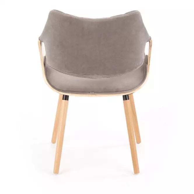 Szék K396 fa/velvet világos tölgy/hamu 56x55x77