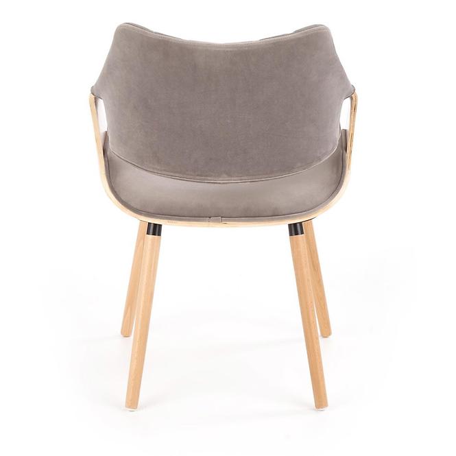 Szék K396 fa/velvet világos tölgy/hamu 56x55x77