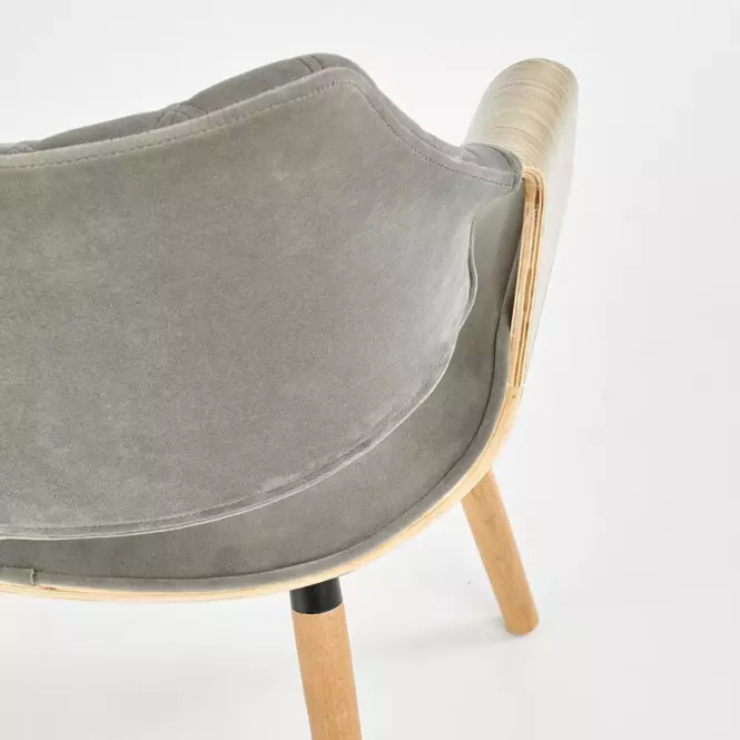 Szék K396 fa/velvet világos tölgy/hamu 56x55x77