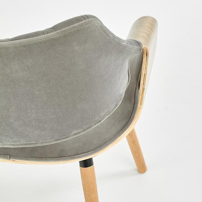 Szék K396 fa/velvet világos tölgy/hamu 56x55x77