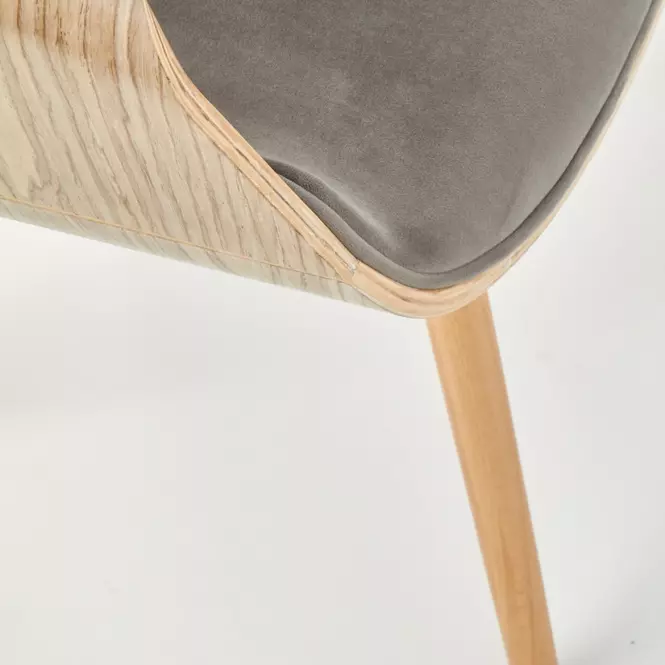 Szék K396 fa/velvet világos tölgy/hamu 56x55x77,9