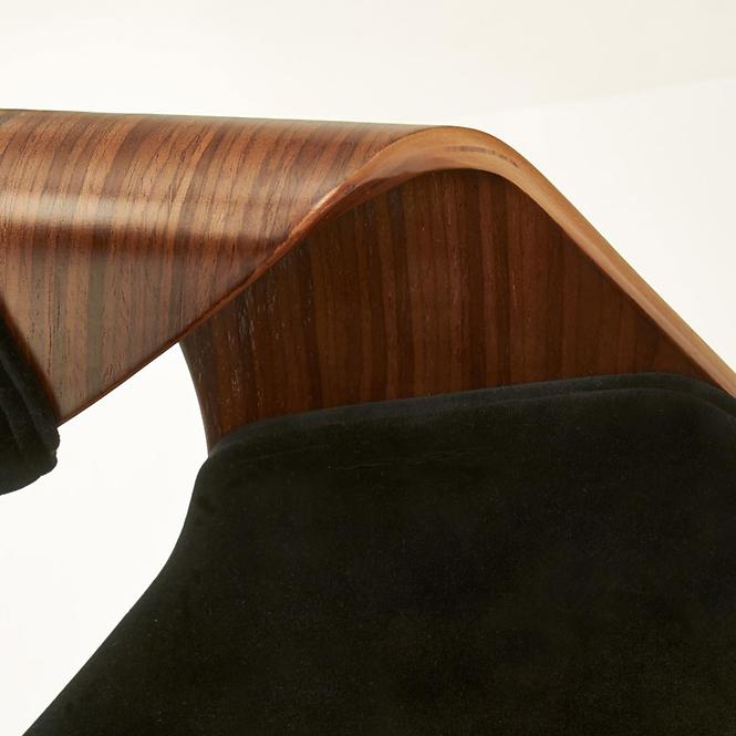 Szék K396 fa/velvet dió/fekete 56x55x77