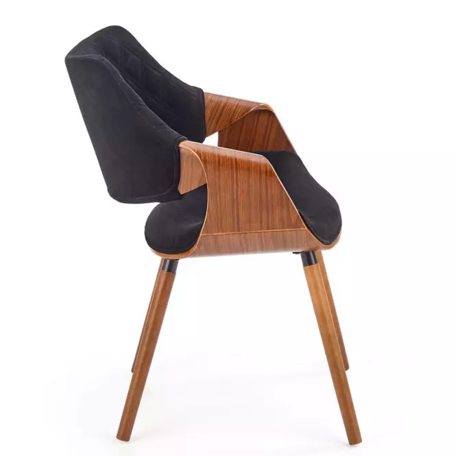 Szék K396 fa/velvet dió/fekete 56x55x77