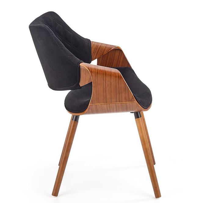 Szék K396 fa/velvet dió/fekete 56x55x77