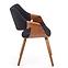 Szék K396 fa/velvet dió/fekete 56x55x77,4
