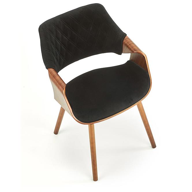 Szék K396 fa/velvet dió/fekete 56x55x77