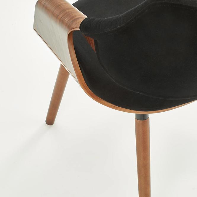 Szék K396 fa/velvet dió/fekete 56x55x77