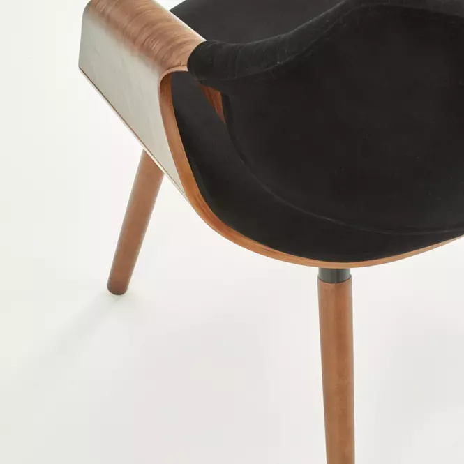 Szék K396 fa/velvet dió/fekete 56x55x77,7
