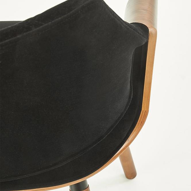 Szék K396 fa/velvet dió/fekete 56x55x77