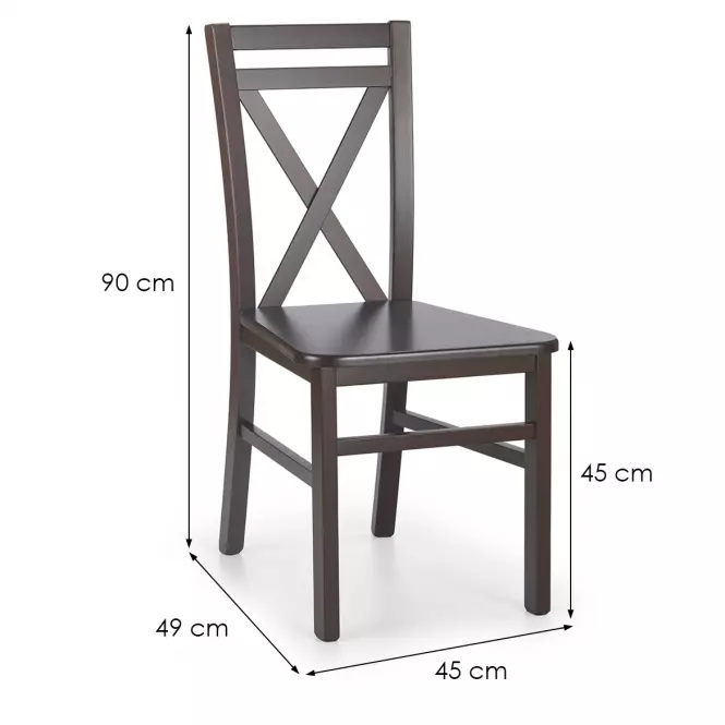 Szék Dariusz 2 fa/MDF sötét dió 45x49x90