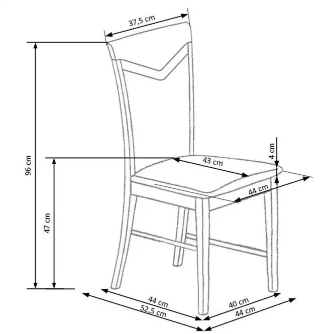Szék Citrone fa/szövet tölgy/inari 91 44x53x96