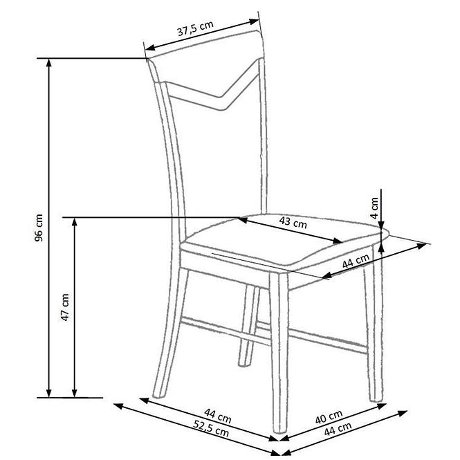 Szék Citrone fa/szövet tölgy/inari 91 44x53x96