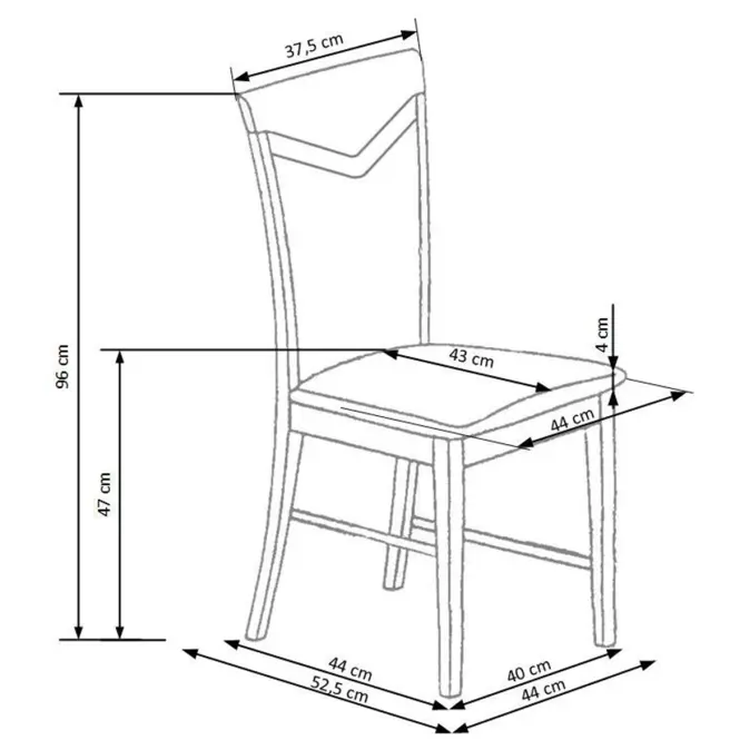 Szék Citrone fa/szövet tölgy/inari 91 44x53x96,3