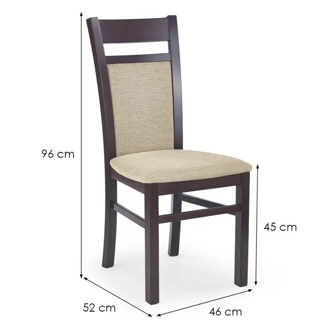 Szék Gerard 2 fa/szövet sötét dió/torent beige,3