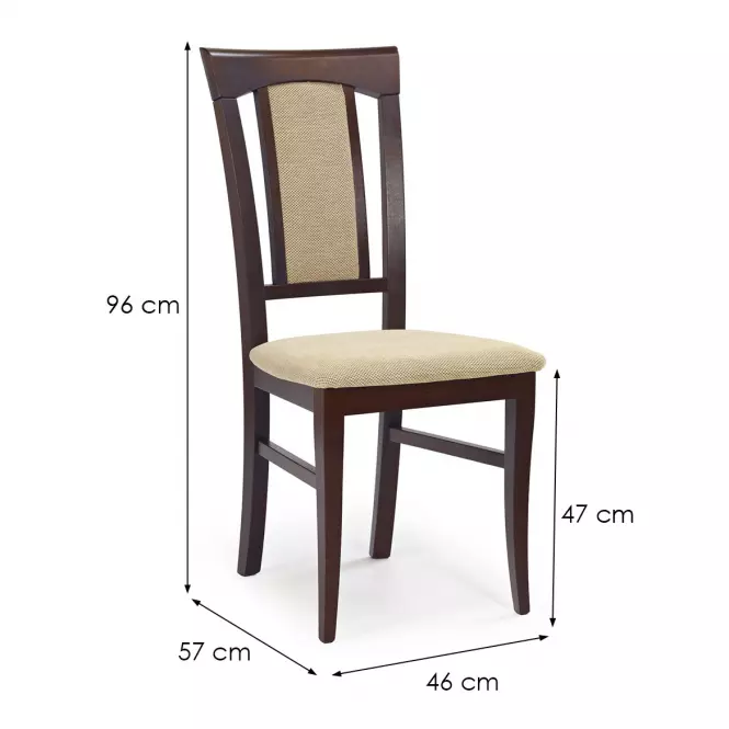 Szék Konrad fa/szövet sötét dió/torent beige
