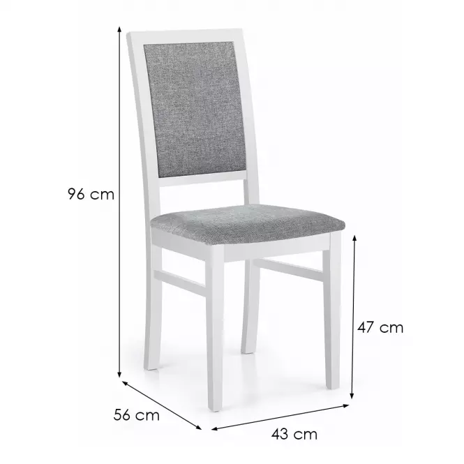 Szék Sylwek 1 fa/szövet fehér/inari 91 43x56x96