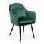 Szék K464 velvet/fém sötét  zöld  58x59x84