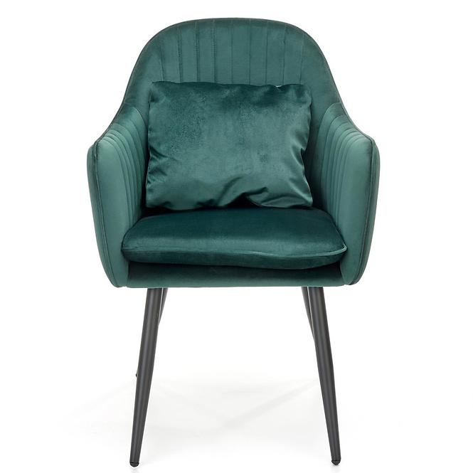 Szék K464 velvet/fém sötét  zöld  58x59x84
