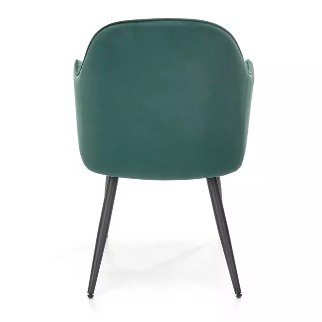 Szék K464 velvet/fém sötét  zöld  58x59x84