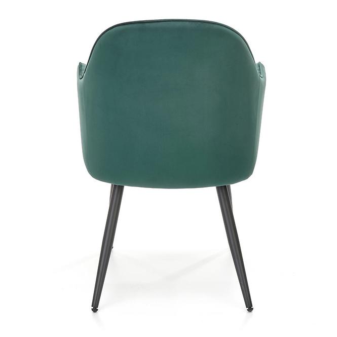 Szék K464 velvet/fém sötét  zöld  58x59x84
