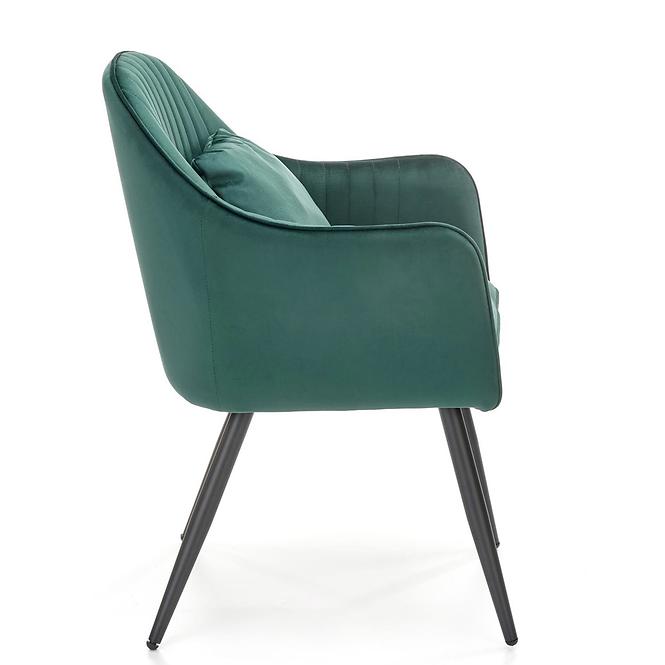 Szék K464 velvet/fém sötét  zöld  58x59x84