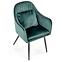 Szék K464 velvet/fém sötét  zöld  58x59x84,7