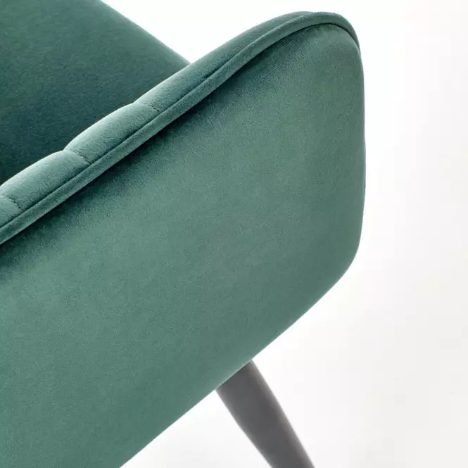 Szék K464 velvet/fém sötét  zöld  58x59x84