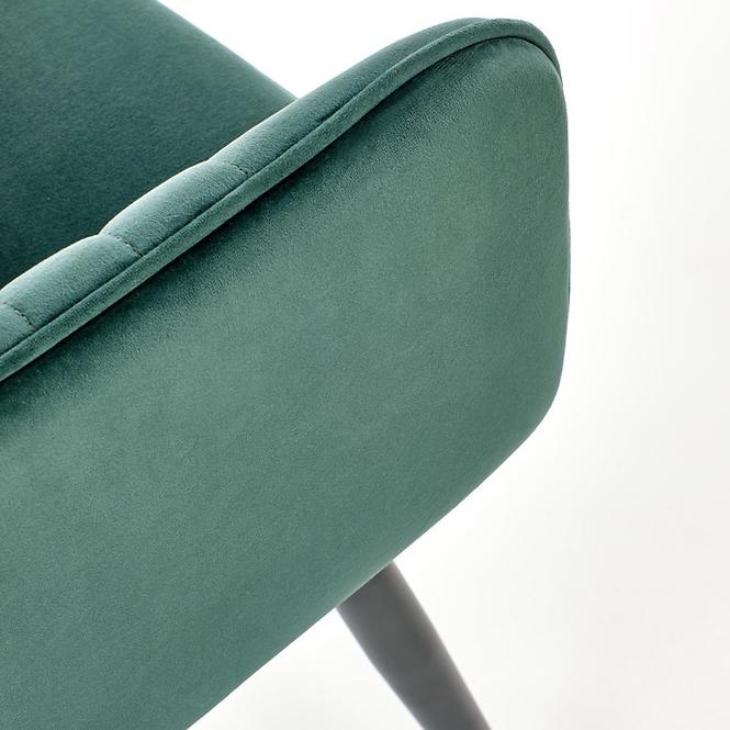Szék K464 velvet/fém sötét  zöld  58x59x84