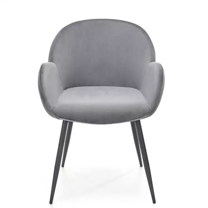 Szék K480 velvet/fém hamu 59x59x79