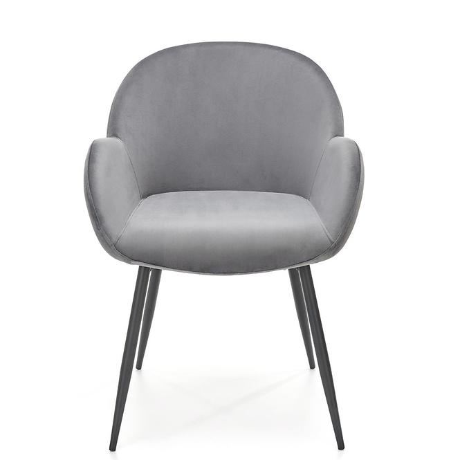 Szék K480 velvet/fém hamu 59x59x79