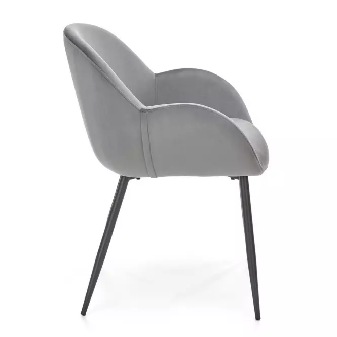 Szék K480 velvet/fém hamu 59x59x79